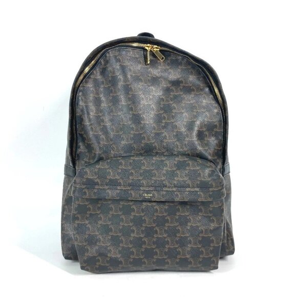 Celine Handbags - CELINE Bag Triomphe Backpack Leather Brown/Black